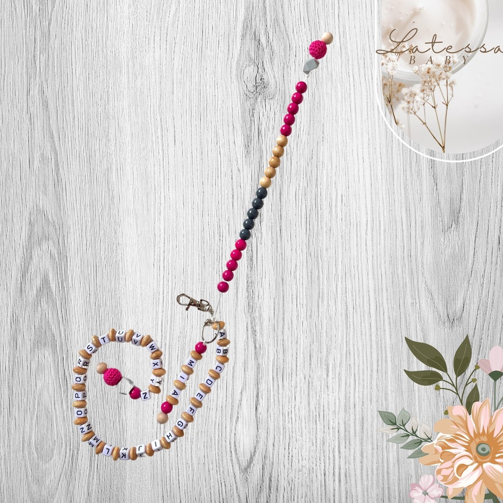 LATESSA® ABC-Kette mit Rechenkette für Mädchen, personalisiert