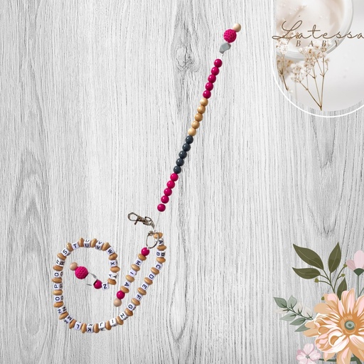 [lts-ka-rk-w-r-p] LATESSA® ABC-Kette mit Rechenkette für Mädchen, personalisiert