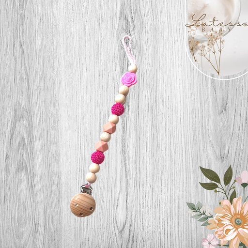 [lts-ba-sk-w-r-p] LATESSA® Schnullerkette für Mädchen, personalisiert und unpersonalisiert